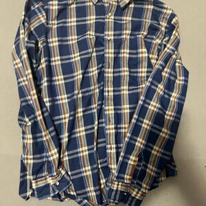 Vintage Unique Men's Career Club Button Down Shirt Large 16 16 1/2 Button Broken
